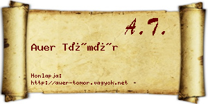 Auer Tömör névjegykártya